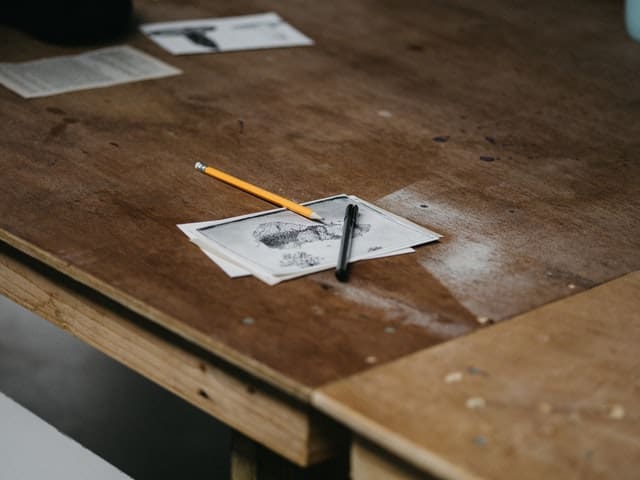 photo of a workbench top