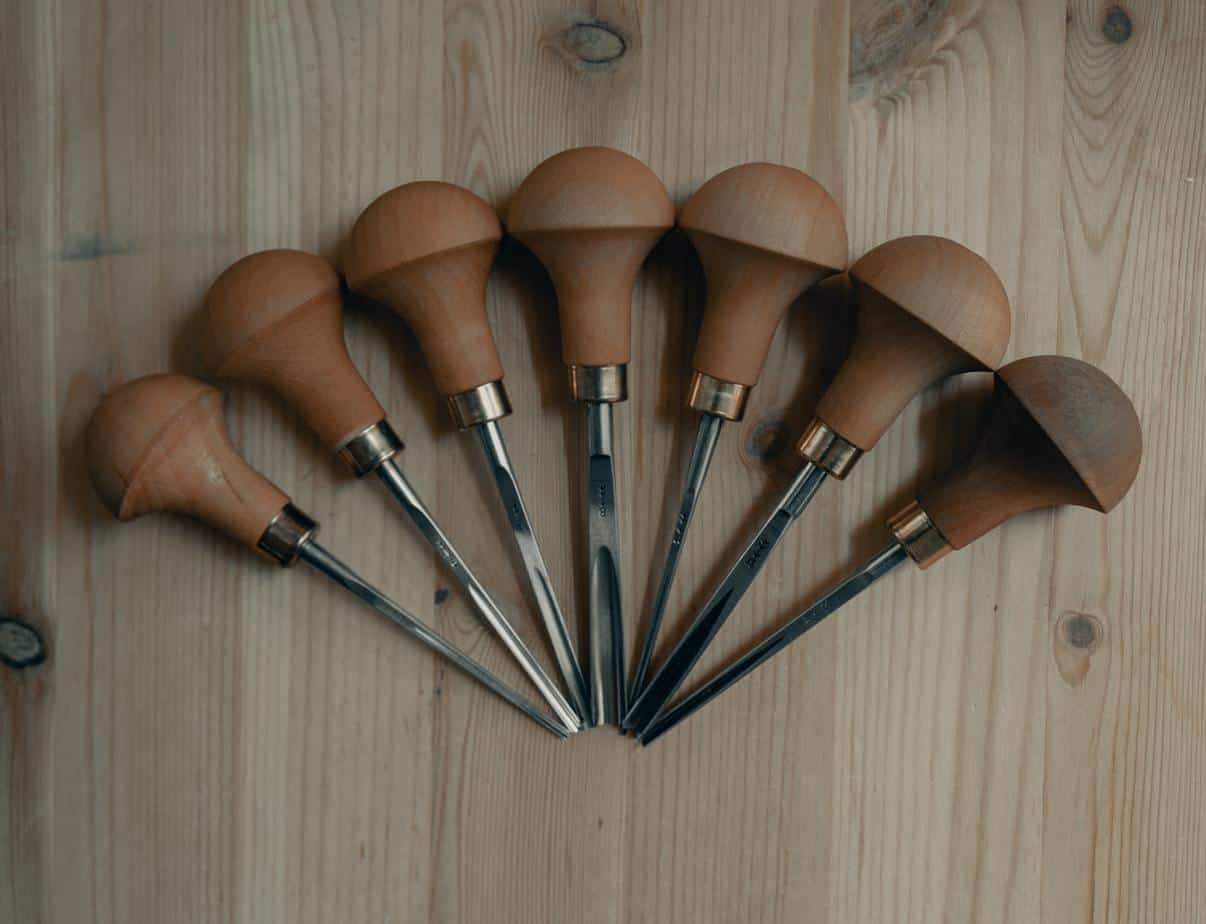 photo of wood carving chisels.