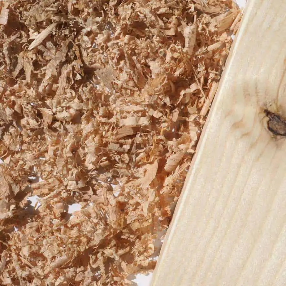 photo of wood shavings and saw dust