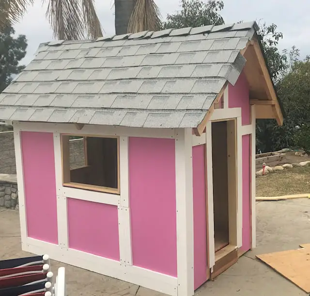 photo of a pink playhouse